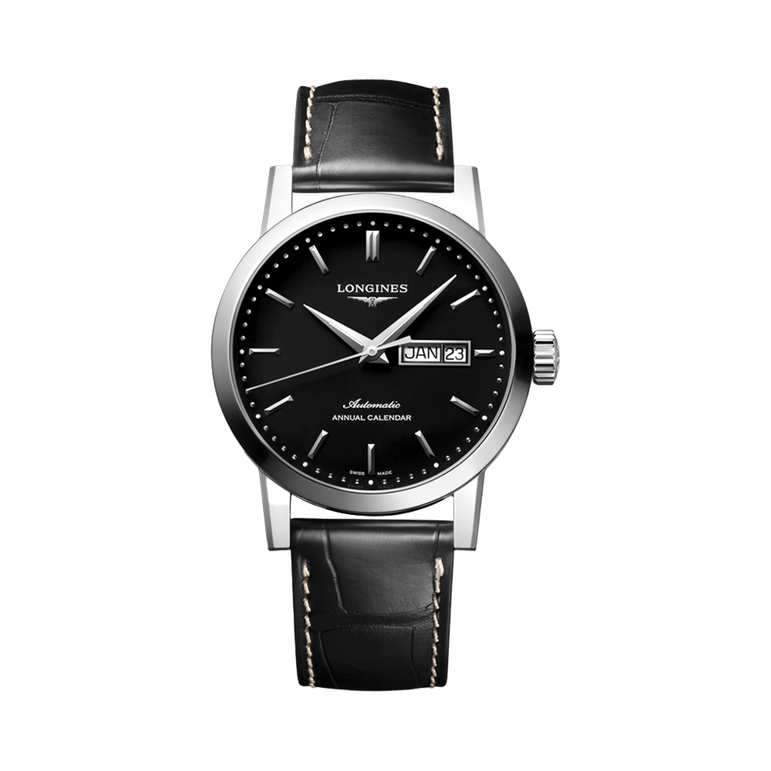 [15% 쿠폰] 론진 헤리티지 오토매틱 40mm 스테인리스 스틸 레더 블랙([15% 쿠폰] Longines Heritage Automatic 40mm Stainless Steel Leather Black) - 2