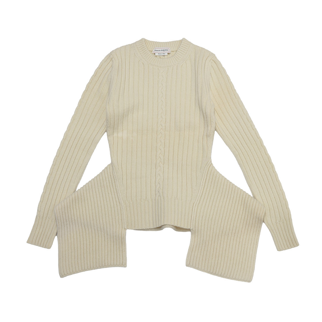 ITUWO3P8GDUL Alexander McQueen Knit Wool Ivory Sweater