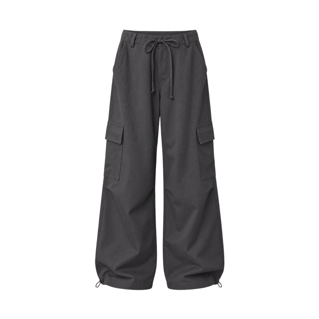 로맨티누어 솔라 핫픽스 코튼 와이드 카고 팬츠 - 차콜(ROMANTINUER Solar Hotfix Cotton Wide Cargo Pants - Charcoal)