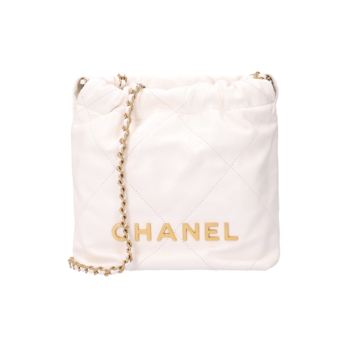 ITTM8IVSWK7A Chanel 22 Mini Handbag Shiny Calfskin & White Gold Metal