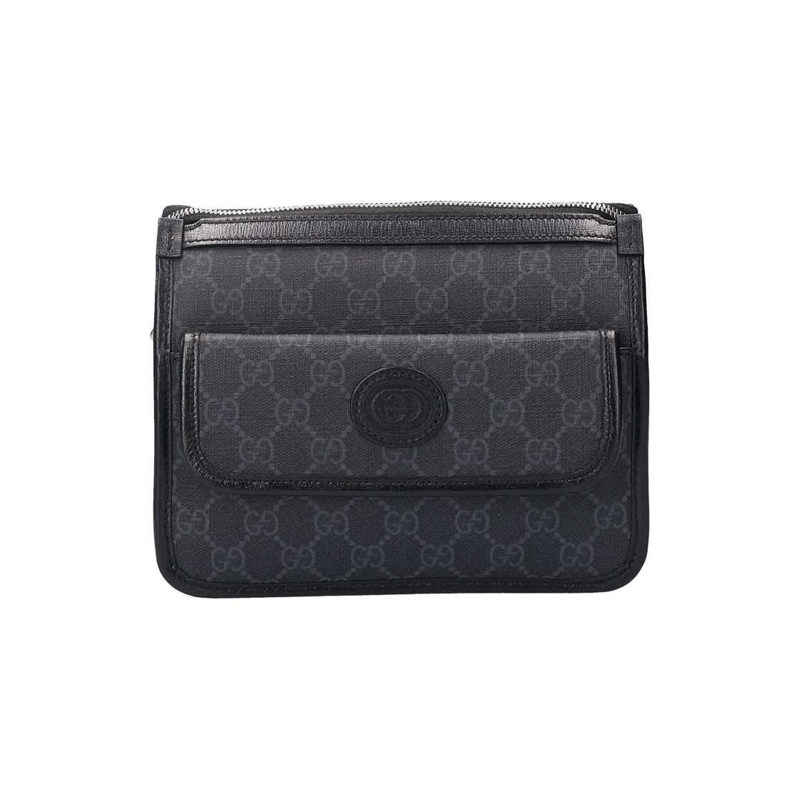 IT5F76VPJMJ9 Gucci Interlocking G Supreme Canvas Messenger Crossbody Bag Black