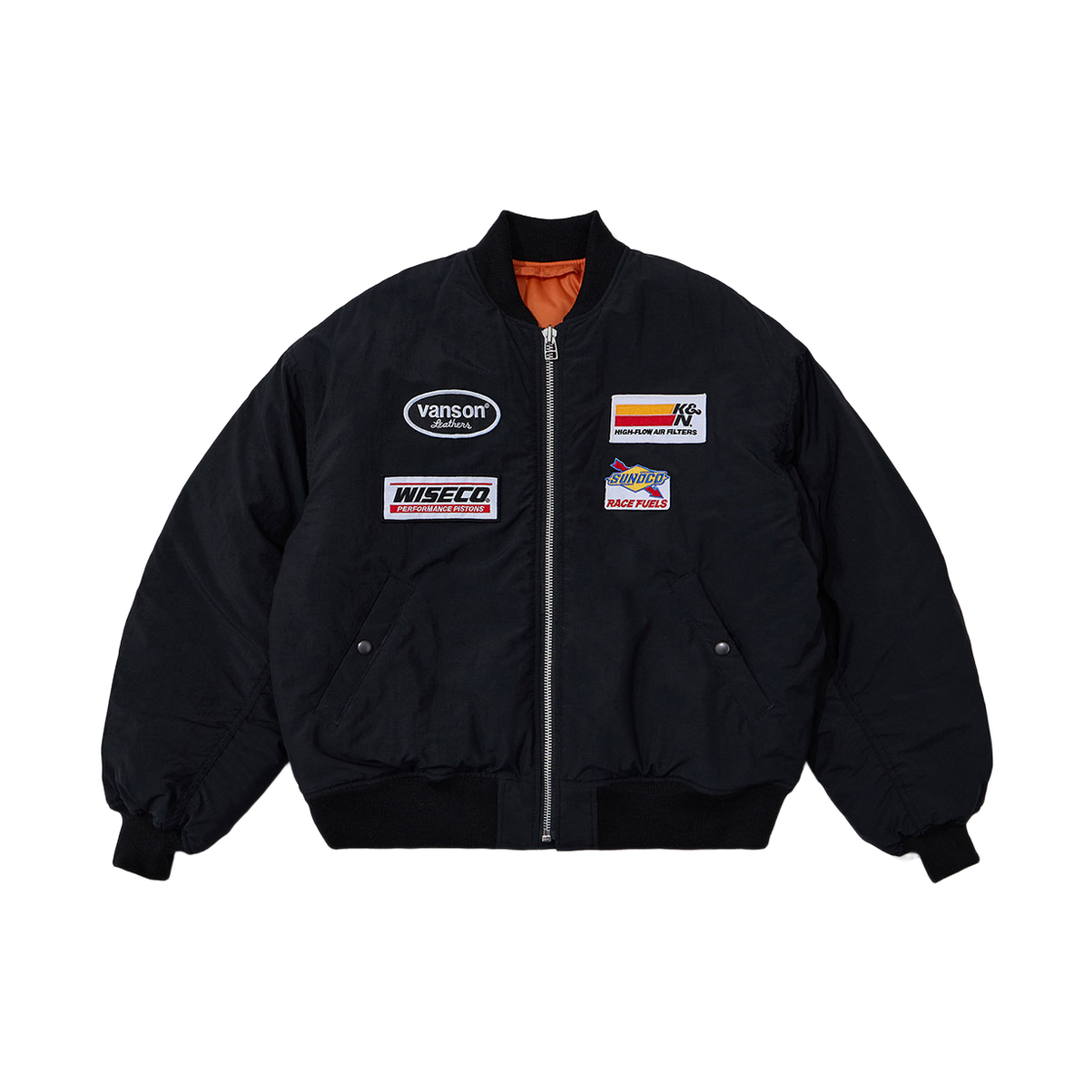 Patchwork MA-1 Jacket / Black & White Vanson Leathers Original Patchwork MA-1 Jacket / Black & White