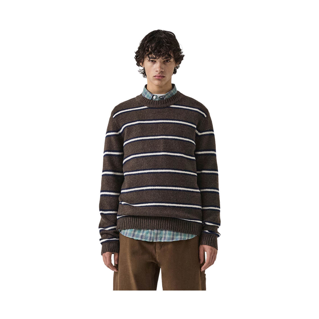 미니멀프로젝트 헤이즈 스트라이프 니트 MNT117 브라운(MINIMALPROJECT Hayes Stripe Knit MNT117 Brown) - 2