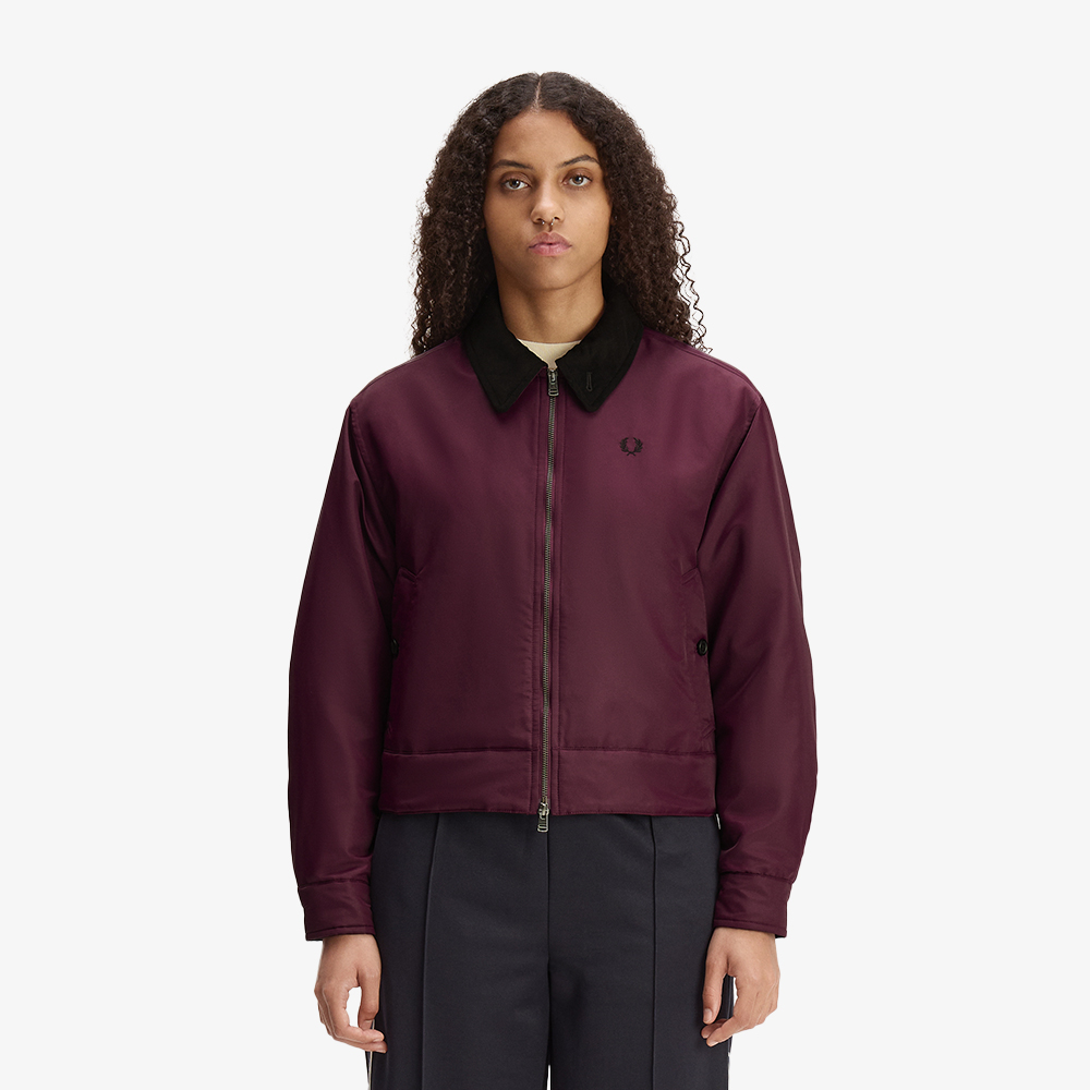 프레드페리 우먼즈 오버사이즈드 패디드 카반 재킷 플럼(Fred Perry Oversized Padded Caban Jacket Plum) - 3
