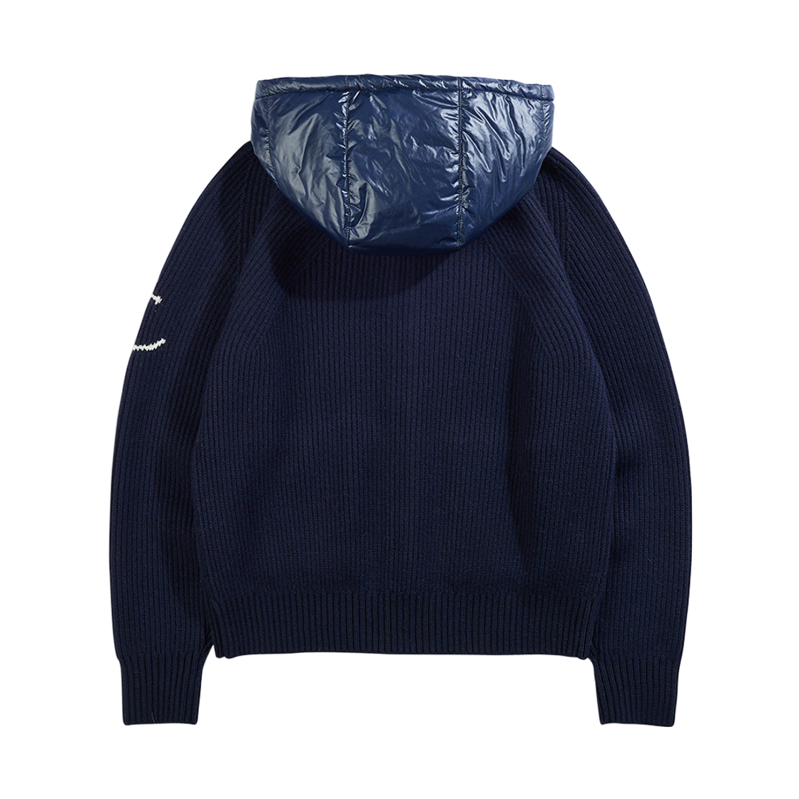 건지울른스 디테쳐블 패딩 후드 헤비 집업 스웨터 네이비(Guernsey Woollens Detachable Padded Hood Heavy Zip Up Sweater Navy) - 2