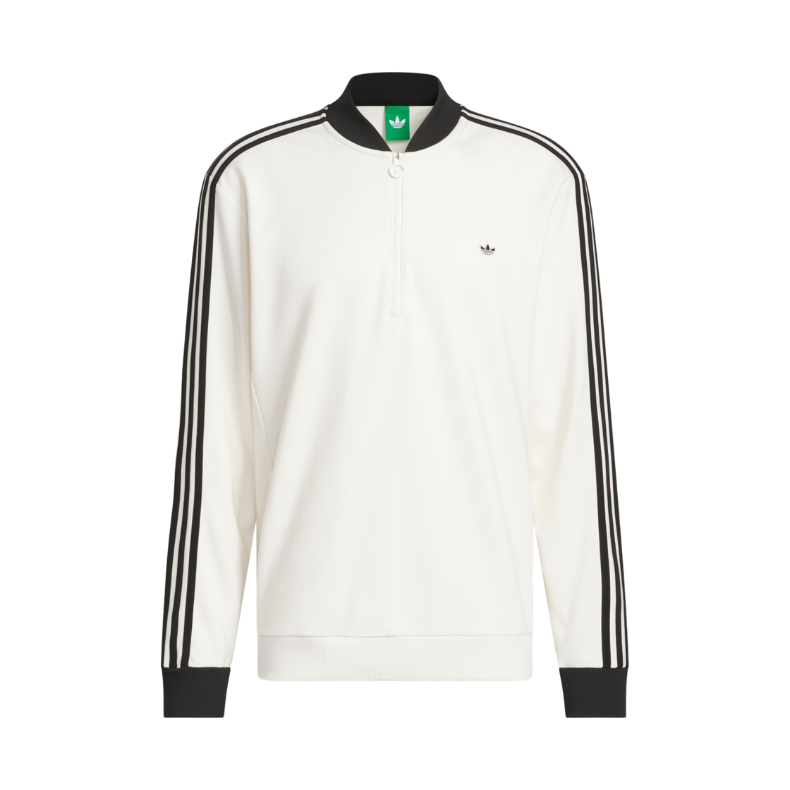KS5735 Adidas Golf Originals 3-Stripes Half Zip Sweatshirt Chalk White Black - KR Sizing