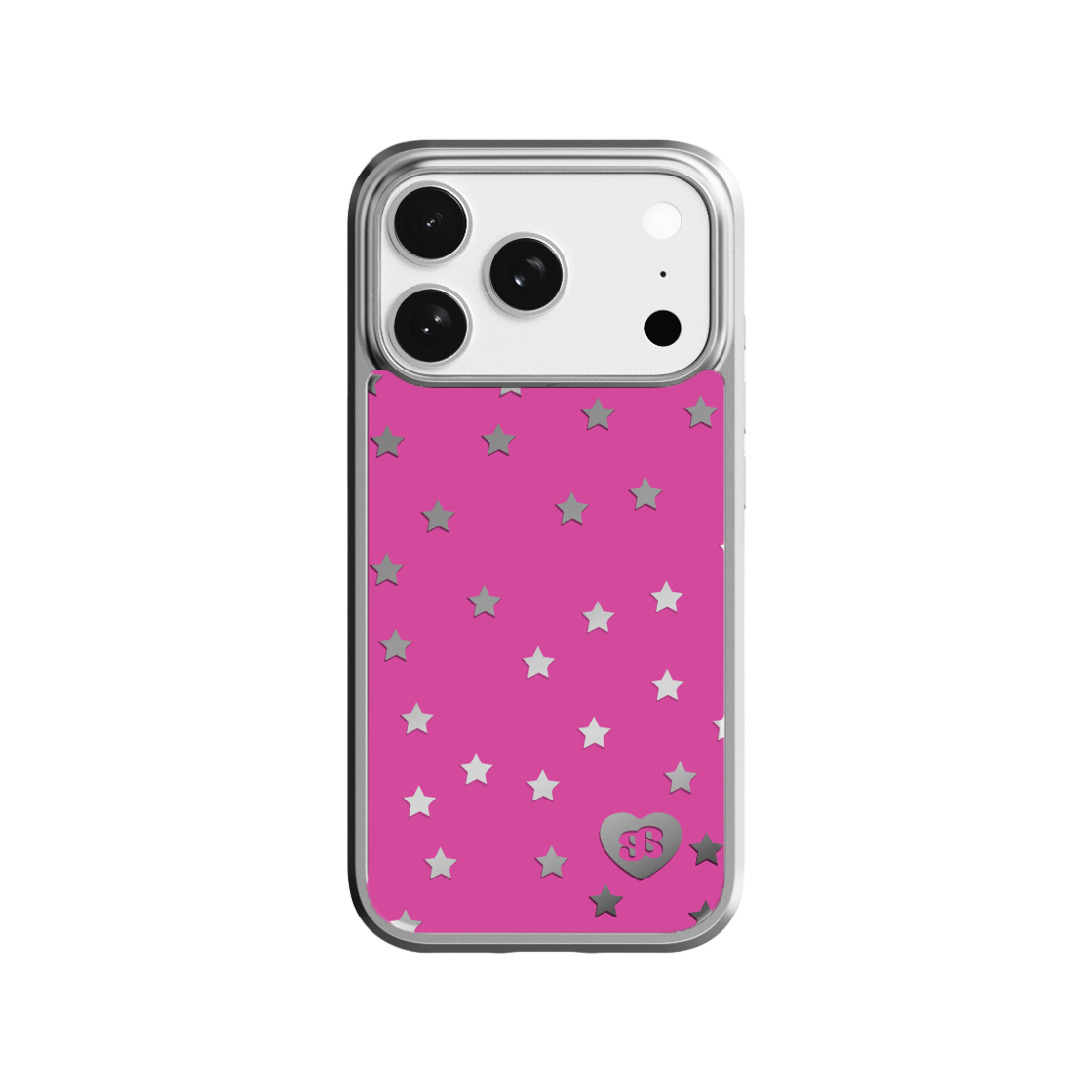 E2605_0017 EARPEARP Mini Star Magenta Magsafe Mirror Case Silver