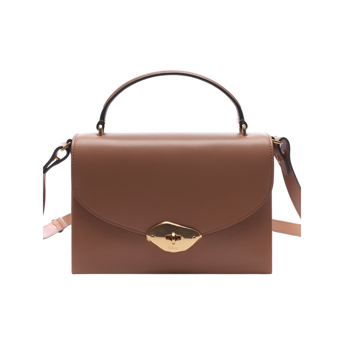 HH9267 615 E126 25S [15% 쿠폰] Mulberry High Gloss Leather Lana Top Handle Bag Sable