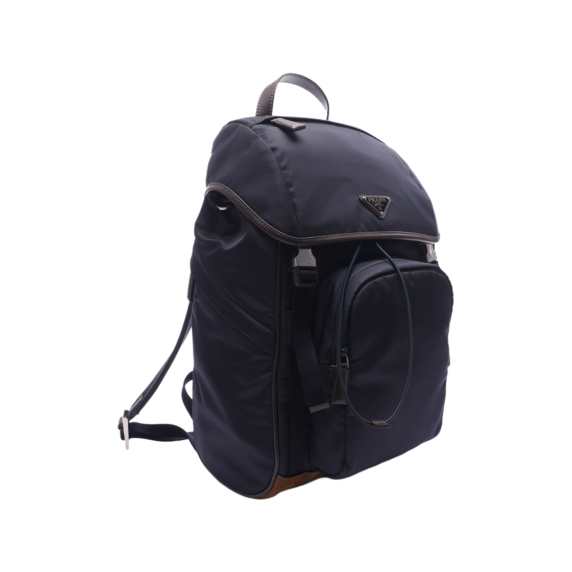[15% 쿠폰] 프라다 리나일론 앤 레더 백팩 블루 커피([15% 쿠폰] Prada Re-Nylon and Leather Backpack Blue Coffee) - 3