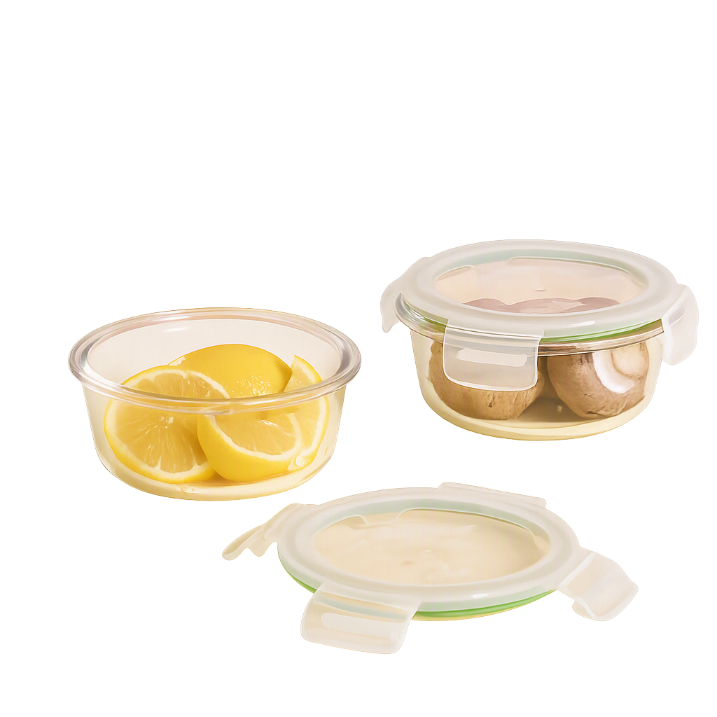COR190 Corelle Coordinates Breeze Glass Airtight Container Round Set of 2