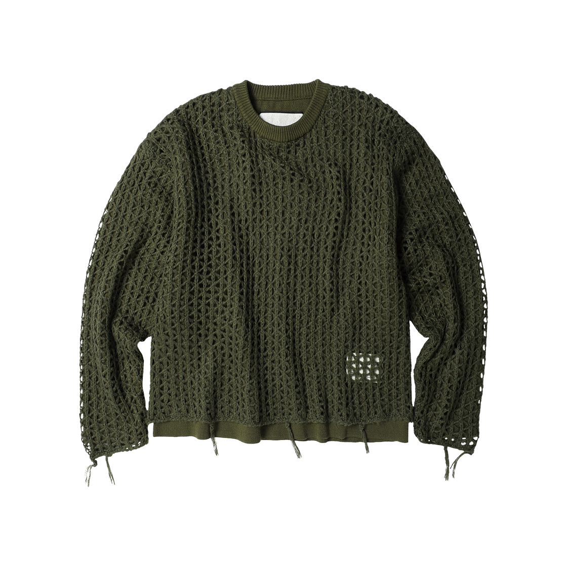 VH2GFUK600AKH Thevinylhouse Net Layered Sweater Khaki