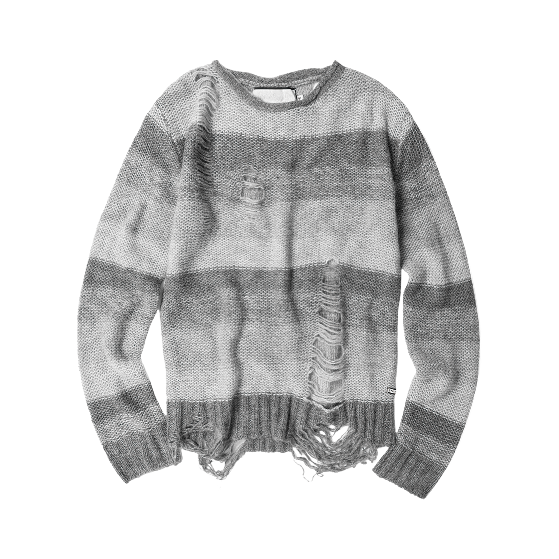 VH2FFUK600AGR Thevinylhouse Grunge Stripe Sweater Grey