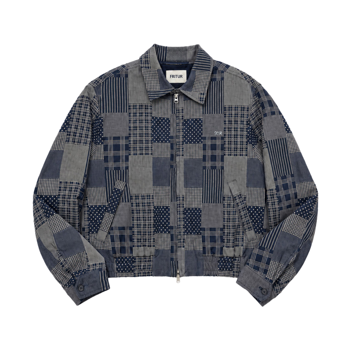 F263JK25 FRITUR Papa Patchwork Bomber Navy_F263JK25