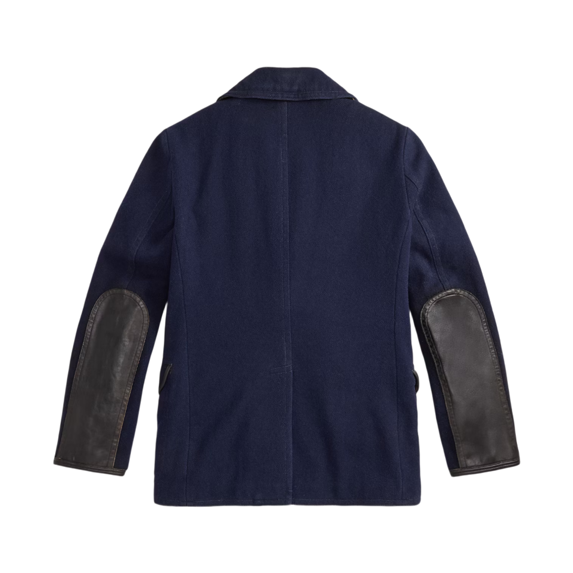 더블알엘 레더 트림 울 블렌드 피코트 빈티지 네이비(Double RL Leather Trim Wool Blend Peacoat Vintage Navy) - 2