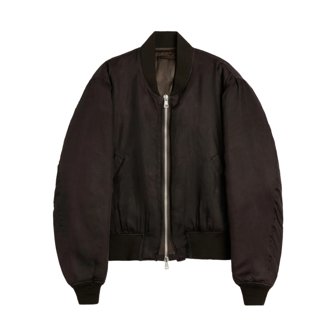 M4261MRB Our Legacy Bomber Root Brown Wax Dipped Cupro