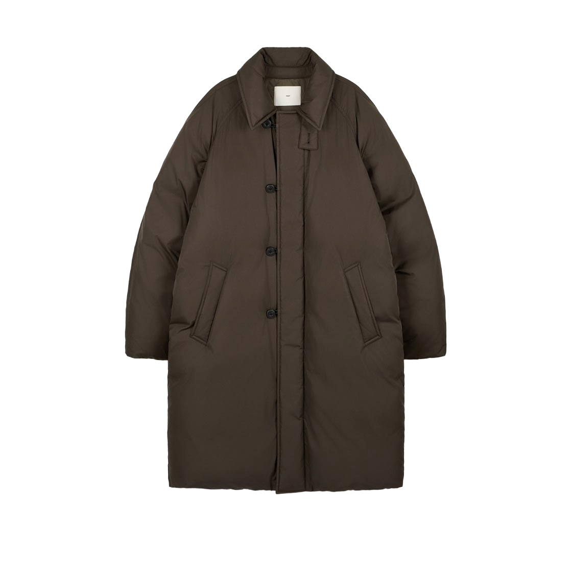 TNJU6F206W2 TNGT European Goose Down Loop-Button Long Jacket Brown