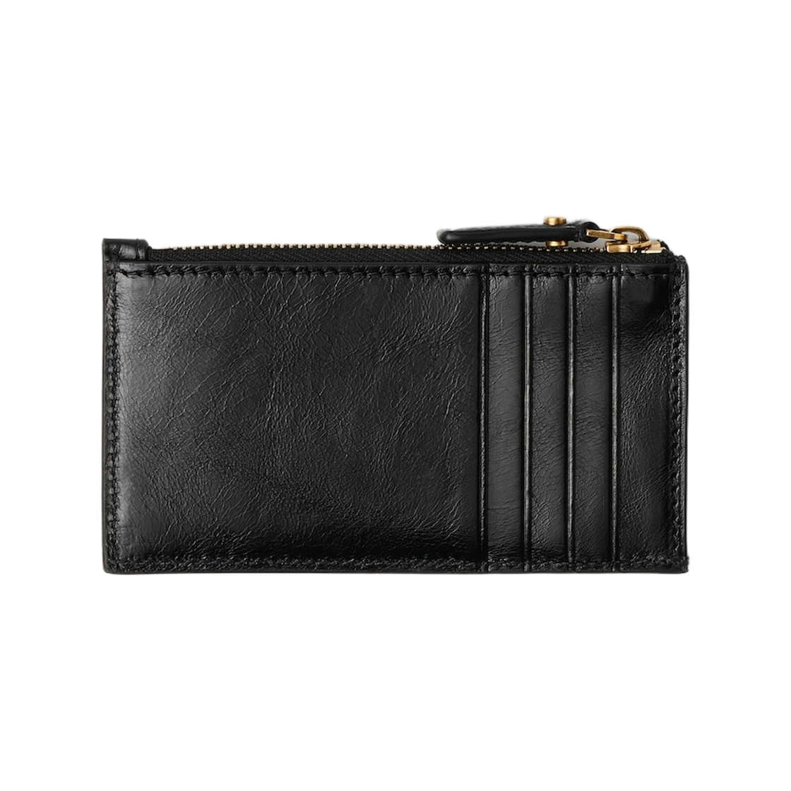 베르사체 루미 레더 지퍼 카드 홀더 블랙 브라운(Versace Roomy Leather Zip Card Holder Black Brown) - 2