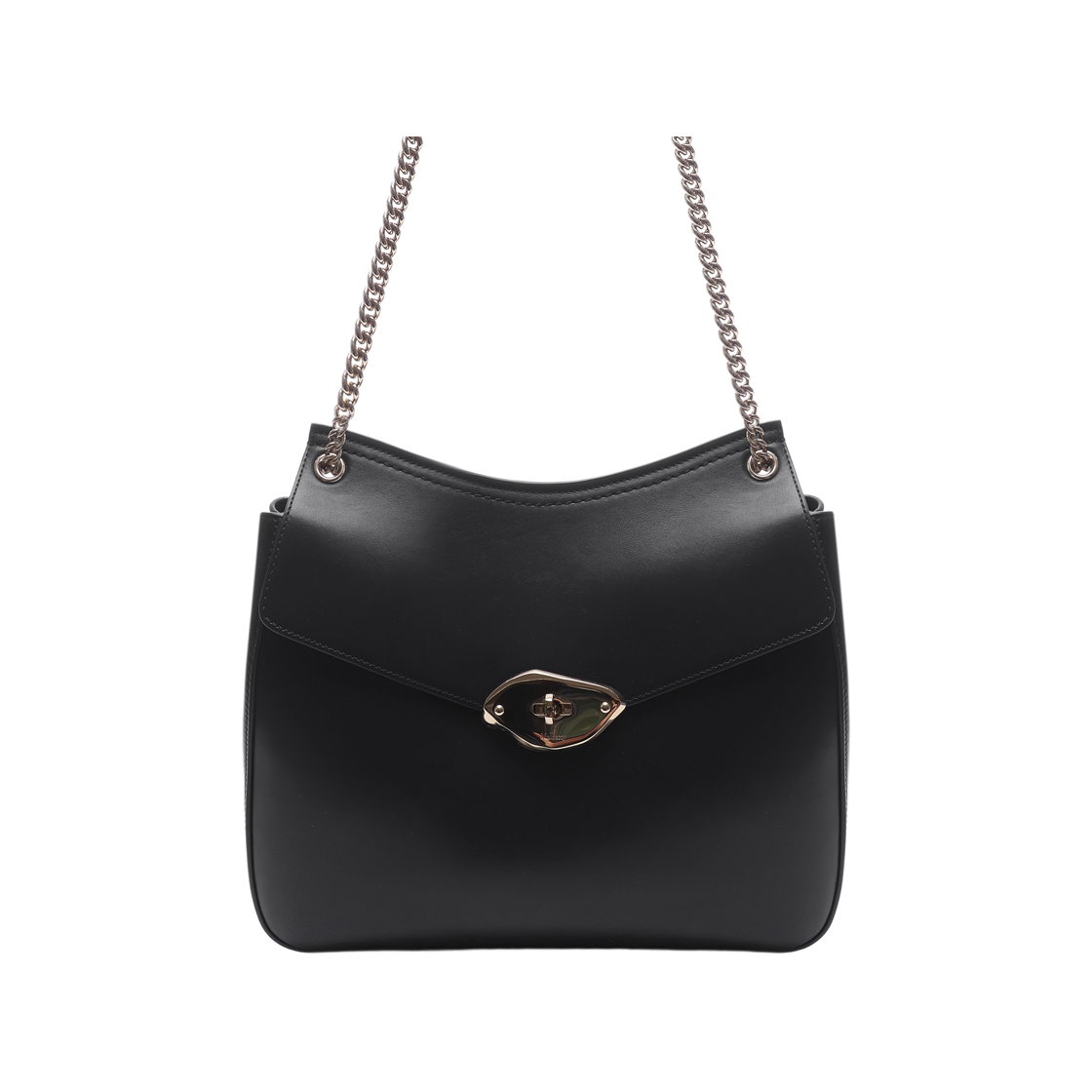 HH9603 615 A100 25S [15% 쿠폰] Mulberry Lana Chain Shoulder Bag with High Gloss Leather Black