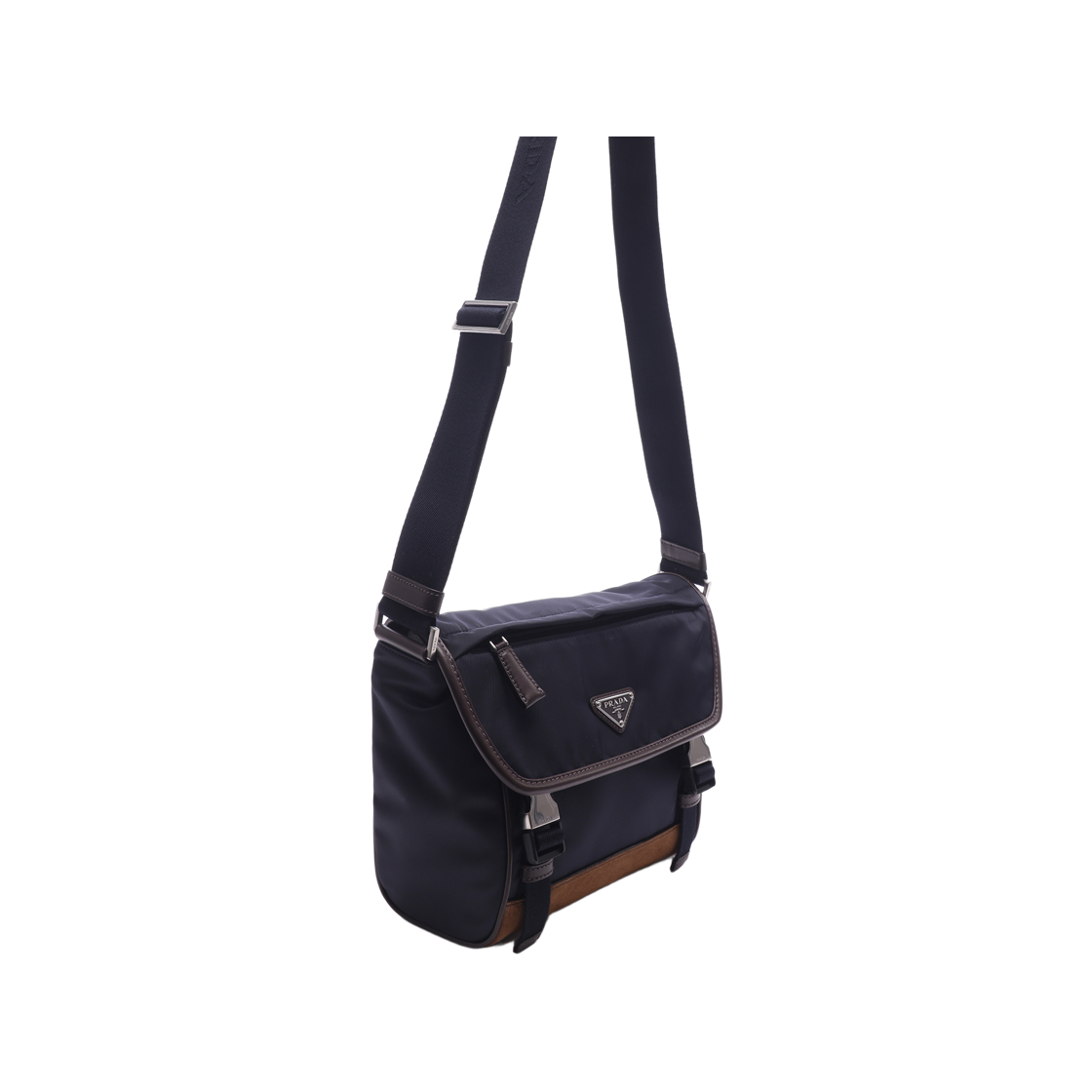 [15% 쿠폰] 프라다 스몰 리나일론 앤 레더 숄더백 블루 커피([15% 쿠폰] Prada Small Re-Nylon and Leather Shoulder Bag Blue Coffee) - 3