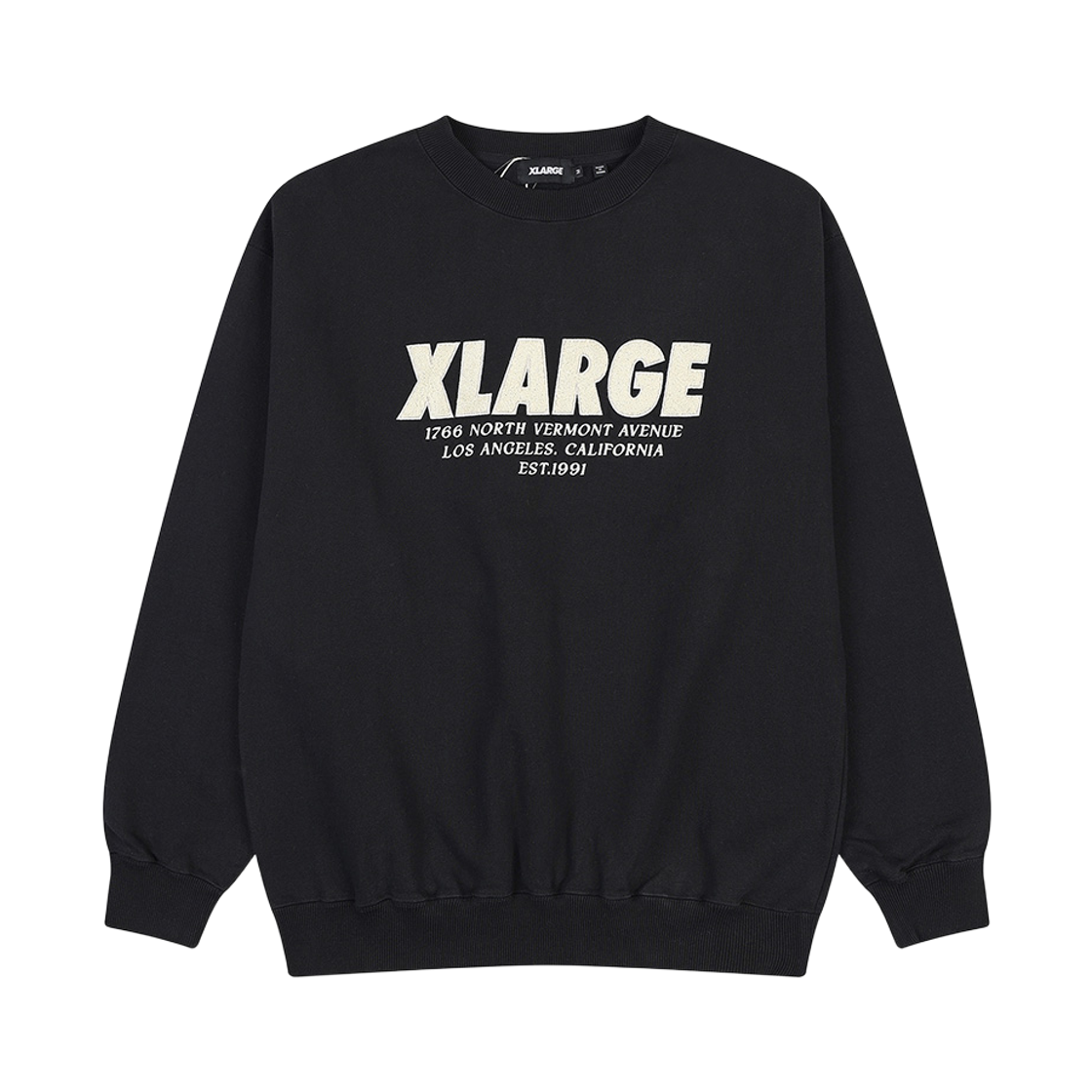 XL4CMT0002BK PEER Xlarge Chenille Logo Crewneck Sweatshirt Black