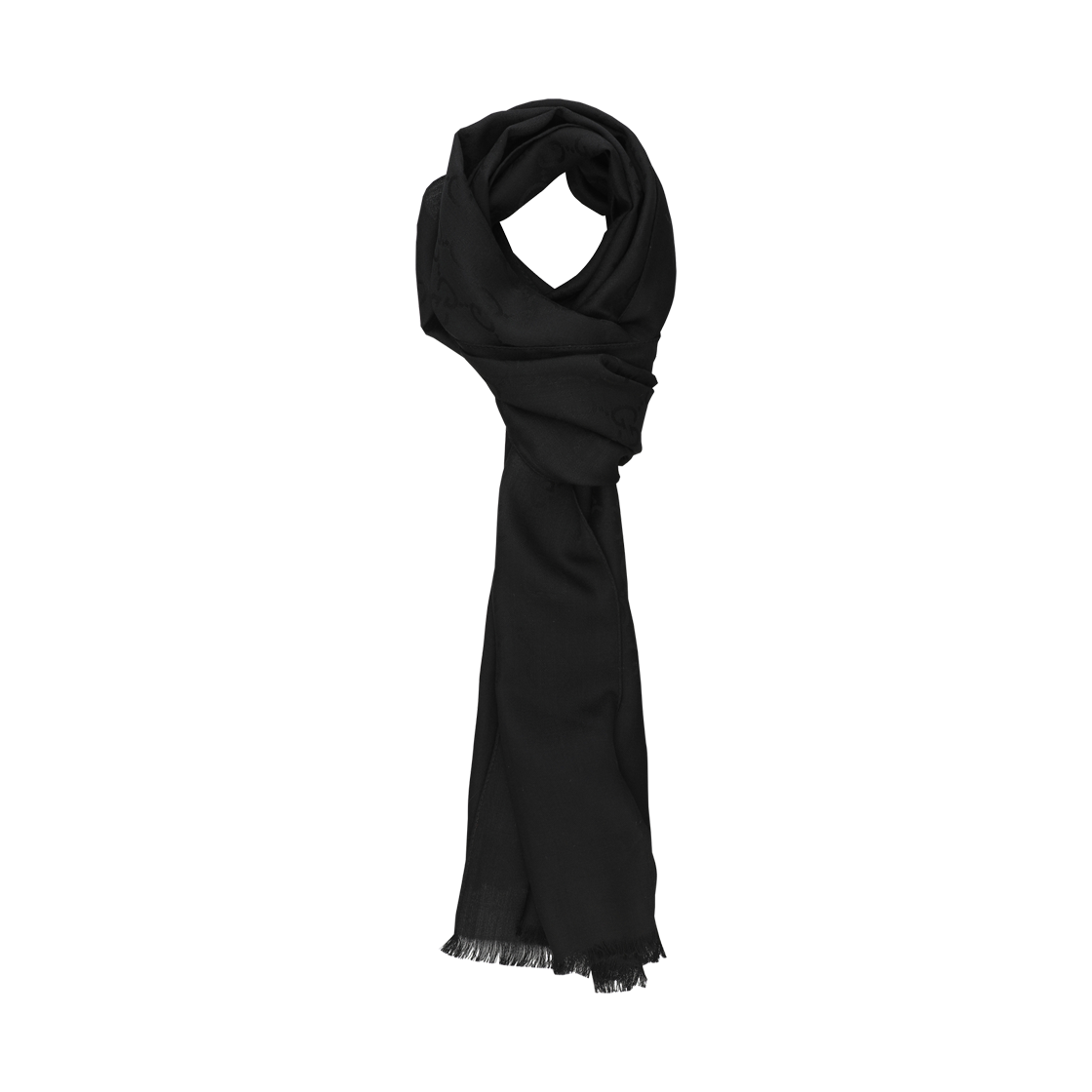 165904 3G646 1000 [15% 쿠폰] Gucci GG Wool Silk Jacquard Scarf Black