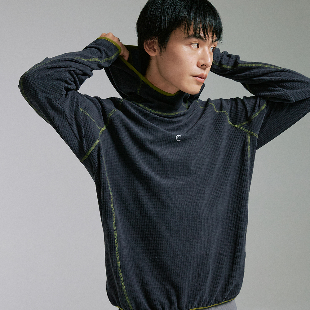 챕터엑스 그리드 텍스쳐 트레킹 후디 차콜(Chapter.X Grid Texture Trekking Hoodie Charcoal) - 5