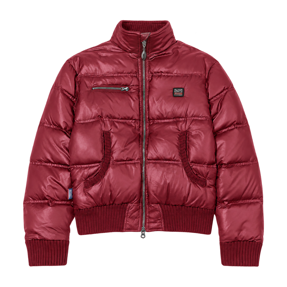 스포츠챔버 패널 크롭 푸퍼 자켓 체리(SPORT CHAMBER Panel Cropped Puffer Jacket Cherry)