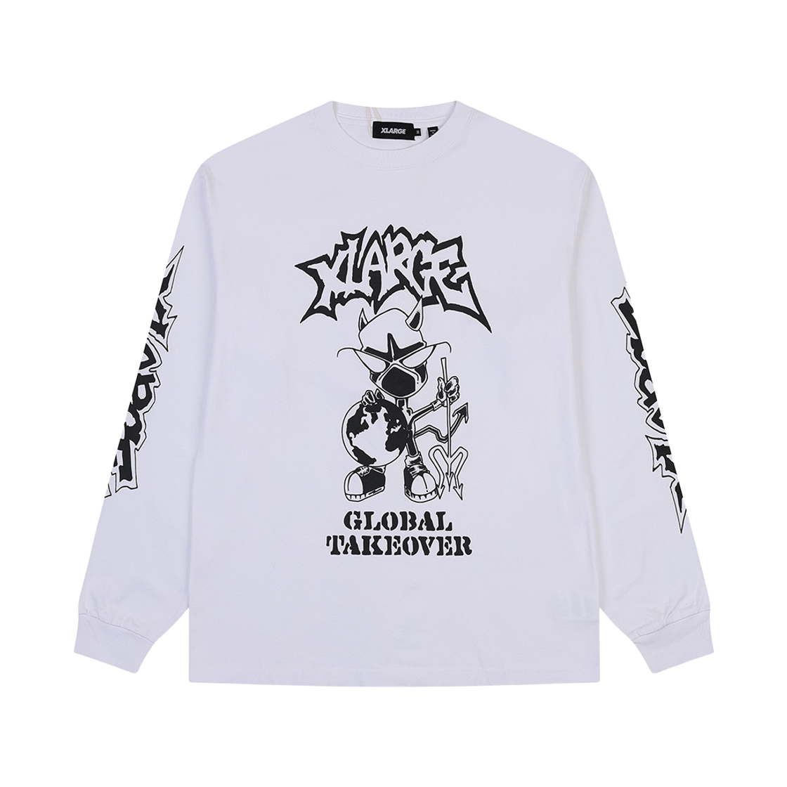 피어 엑스라지 글로벌 테이크오버 롱 슬리브 티 화이트(PEER Xlage Global Takeover L/S Tee White)