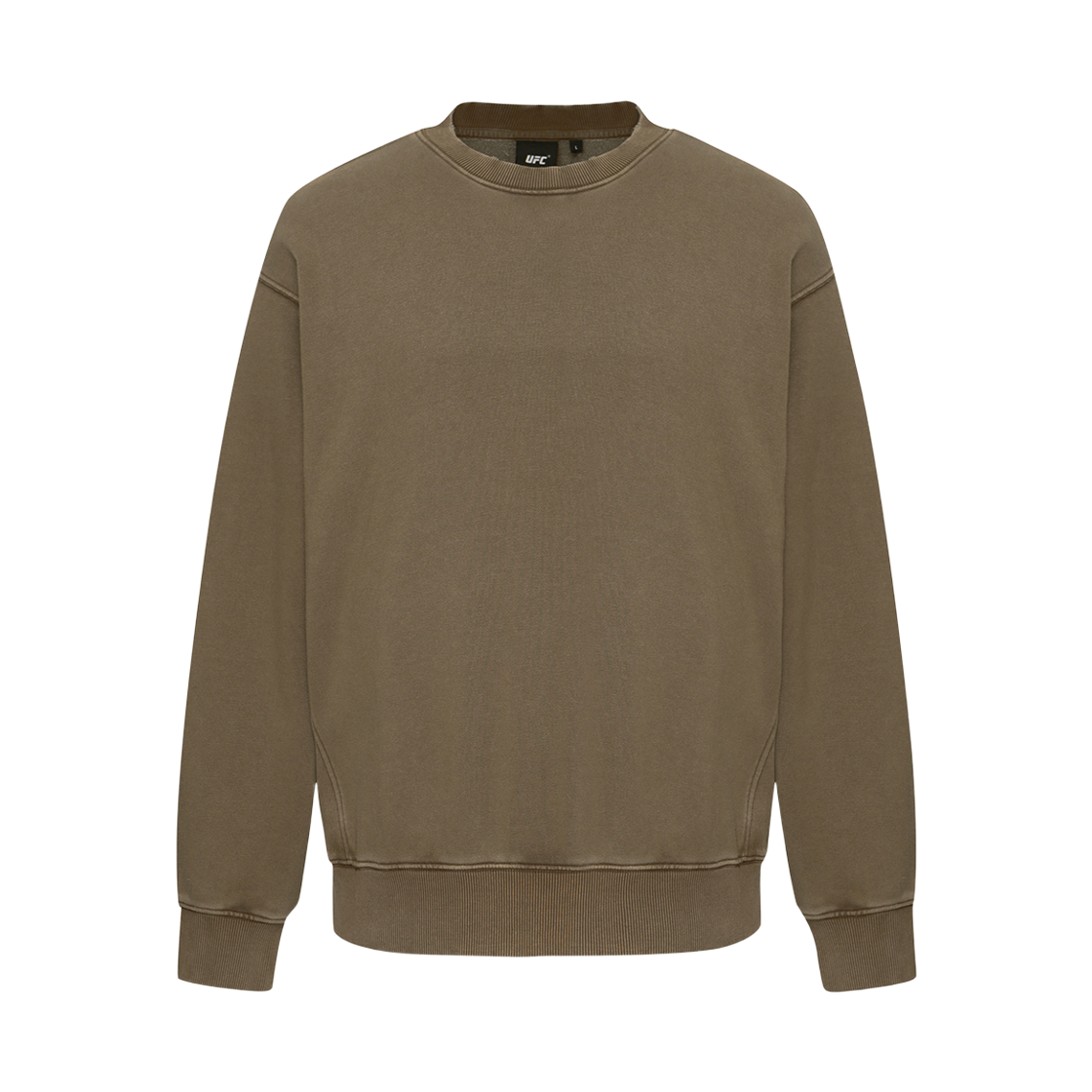 U2SWX3304DK UFC SPORT Dyeing Lettering Relaxed Fit Sweatshirt Dark Khaki
