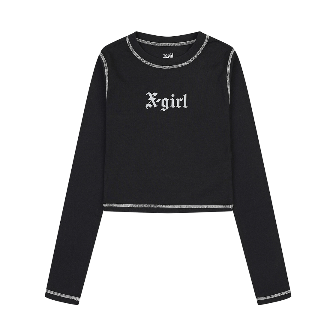 XG4CLS0002BK PEER X-girl Old English L/S Baby Tee Black