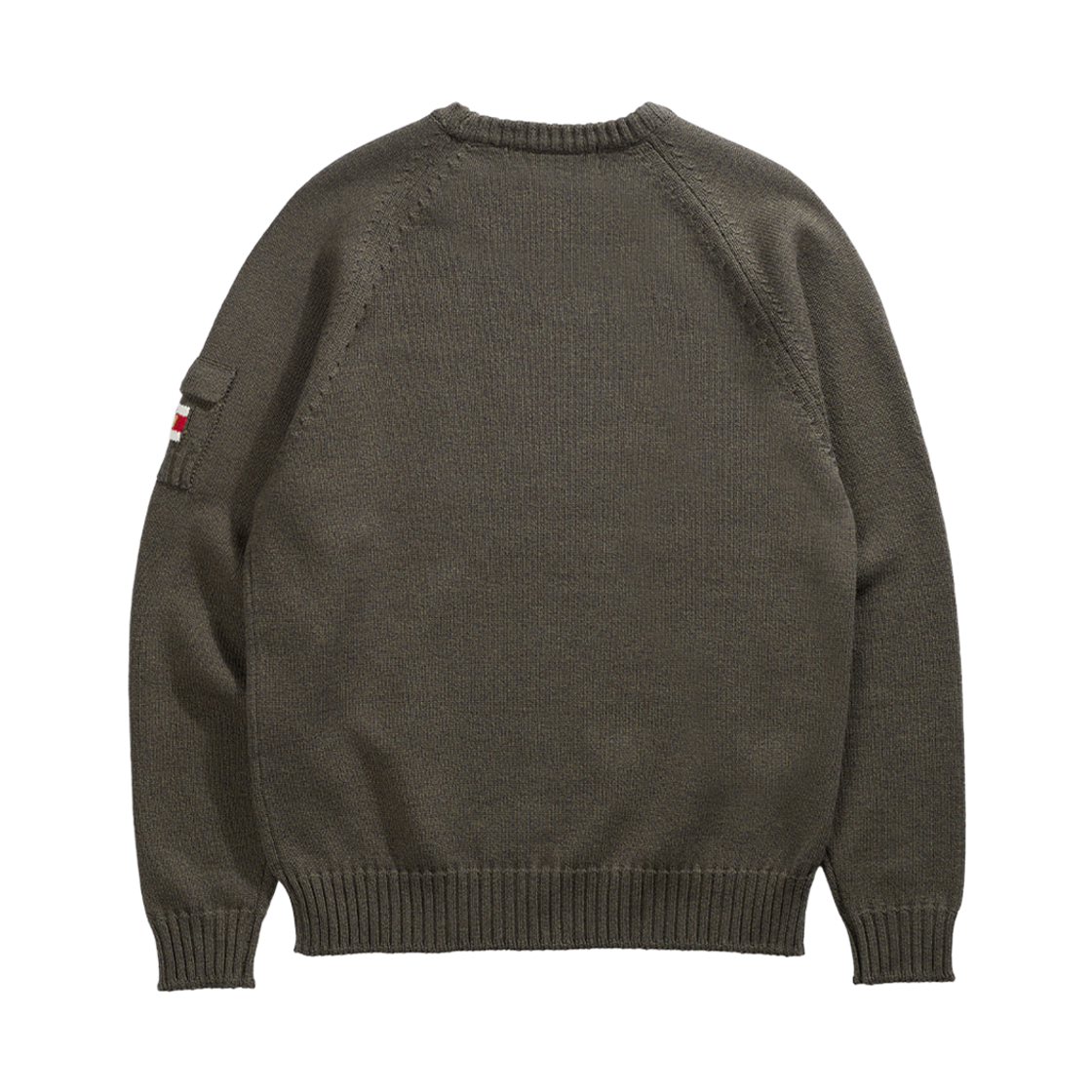 건지울른스 코튼 나그랑 포켓 스웨터 다크 카키(Guernsey Woollens Cotton Raglan Pocket Sweater Dark Khaki) - 2