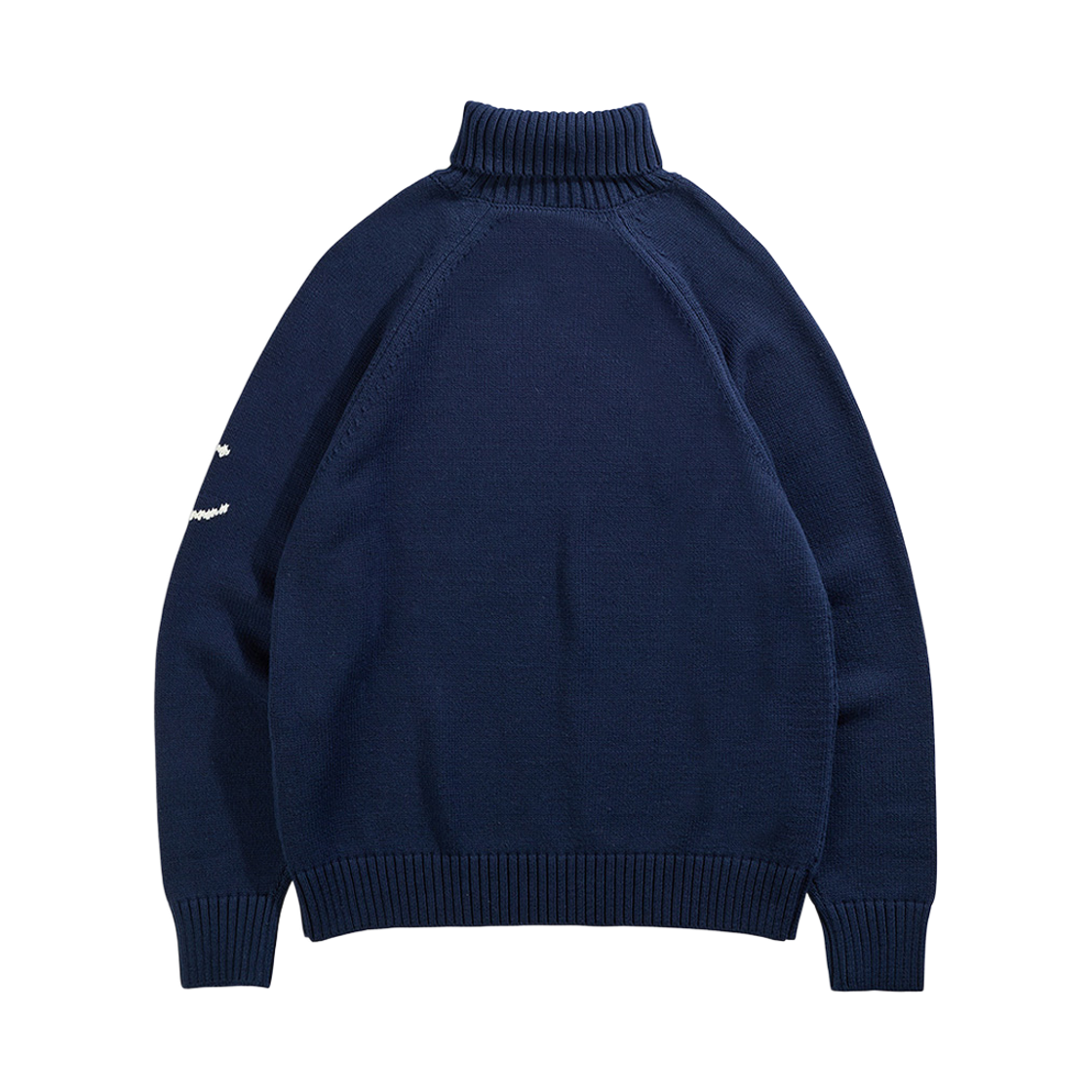 건지울른스 헤비코튼 터틀넥 스웨터 네이비(Guernsey Woollens Heavy Cotton Turtleneck Sweater Navy) - 2