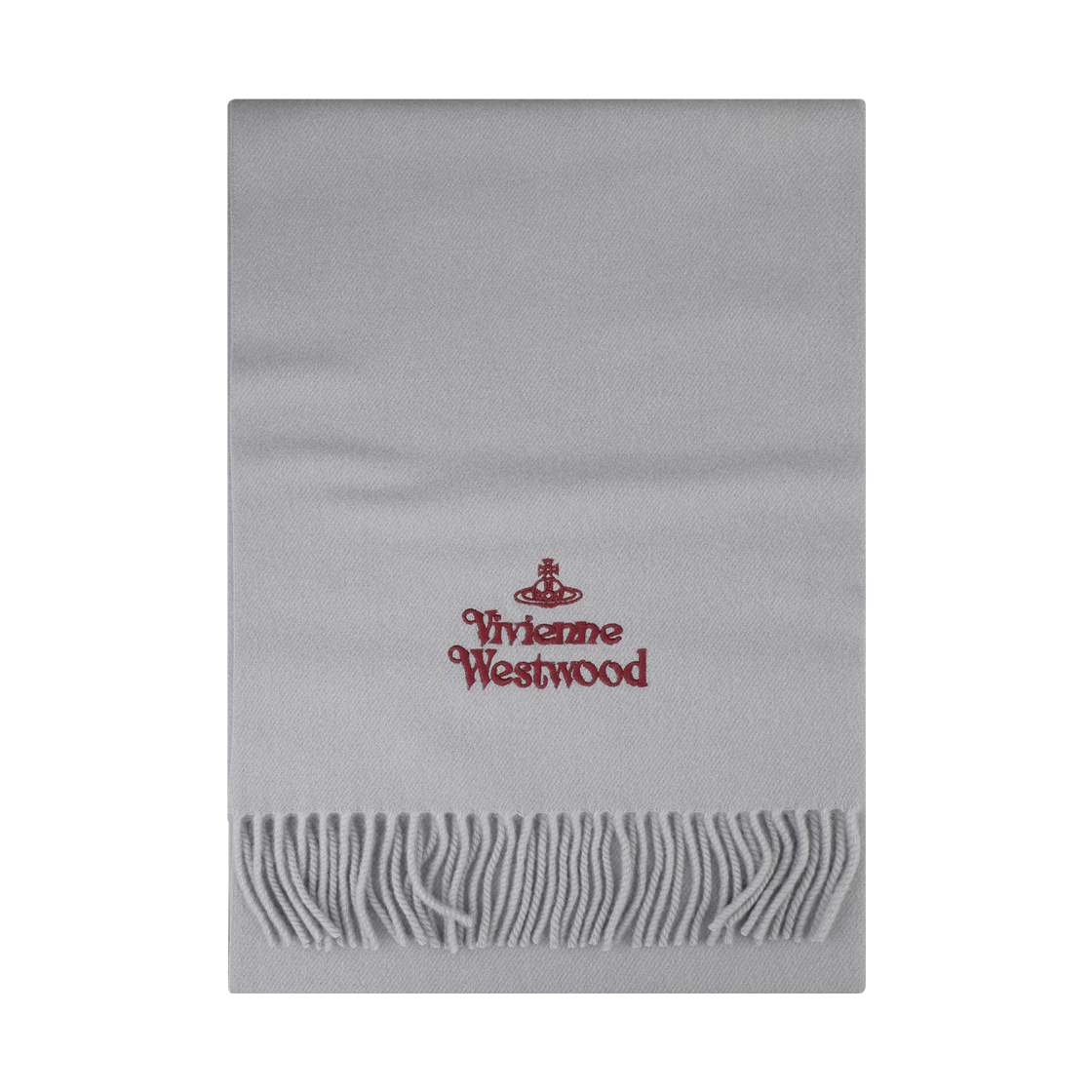 81030007 W00Q7 P403 [15% 쿠폰] Vivienne Westwood Embroidered Logo Muffler Light Grey Wine