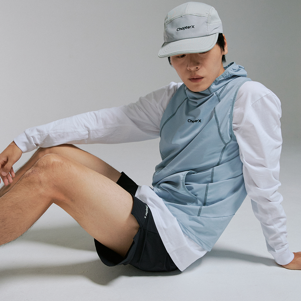 챕터엑스 퀵 드라이 아웃 레이어 베스트 스카이 블루(Chapter.X Quick-Dry Hooded Layer Vest Sky Blue) - 2
