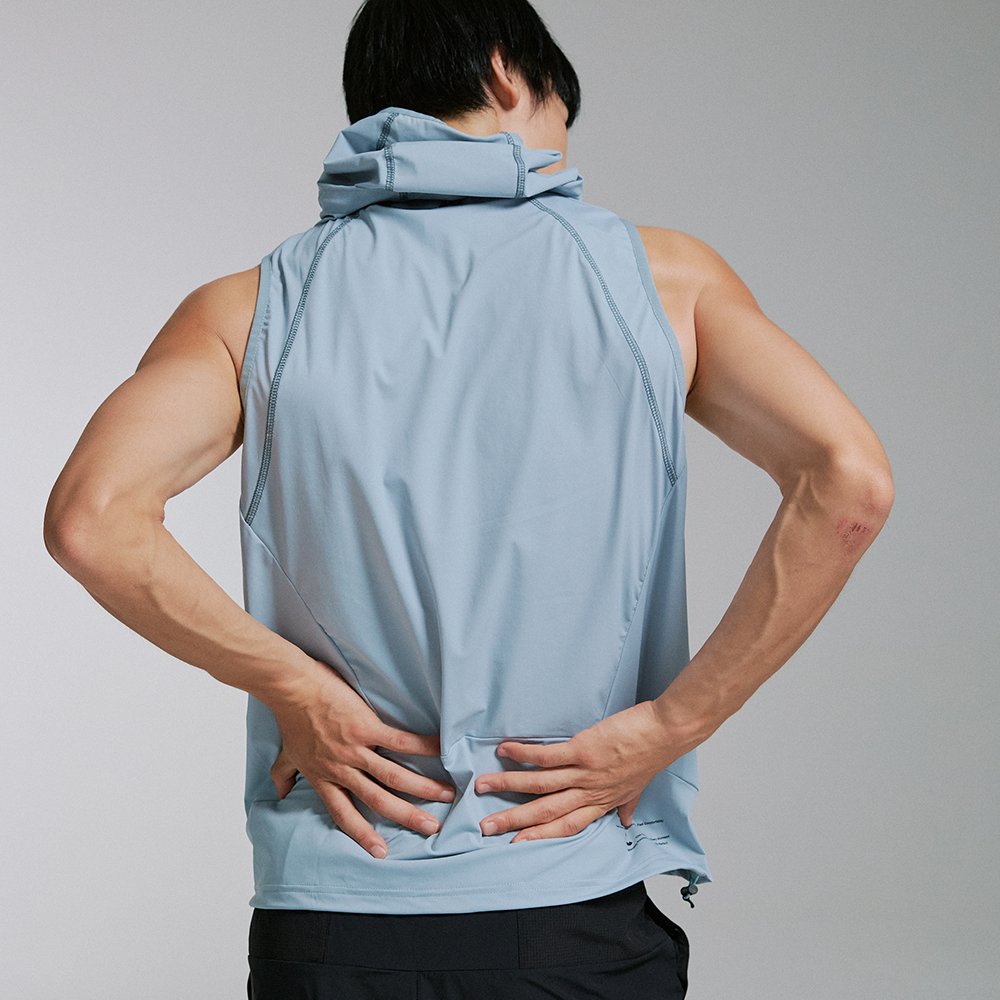챕터엑스 퀵 드라이 아웃 레이어 베스트 스카이 블루(Chapter.X Quick-Dry Hooded Layer Vest Sky Blue) - 6