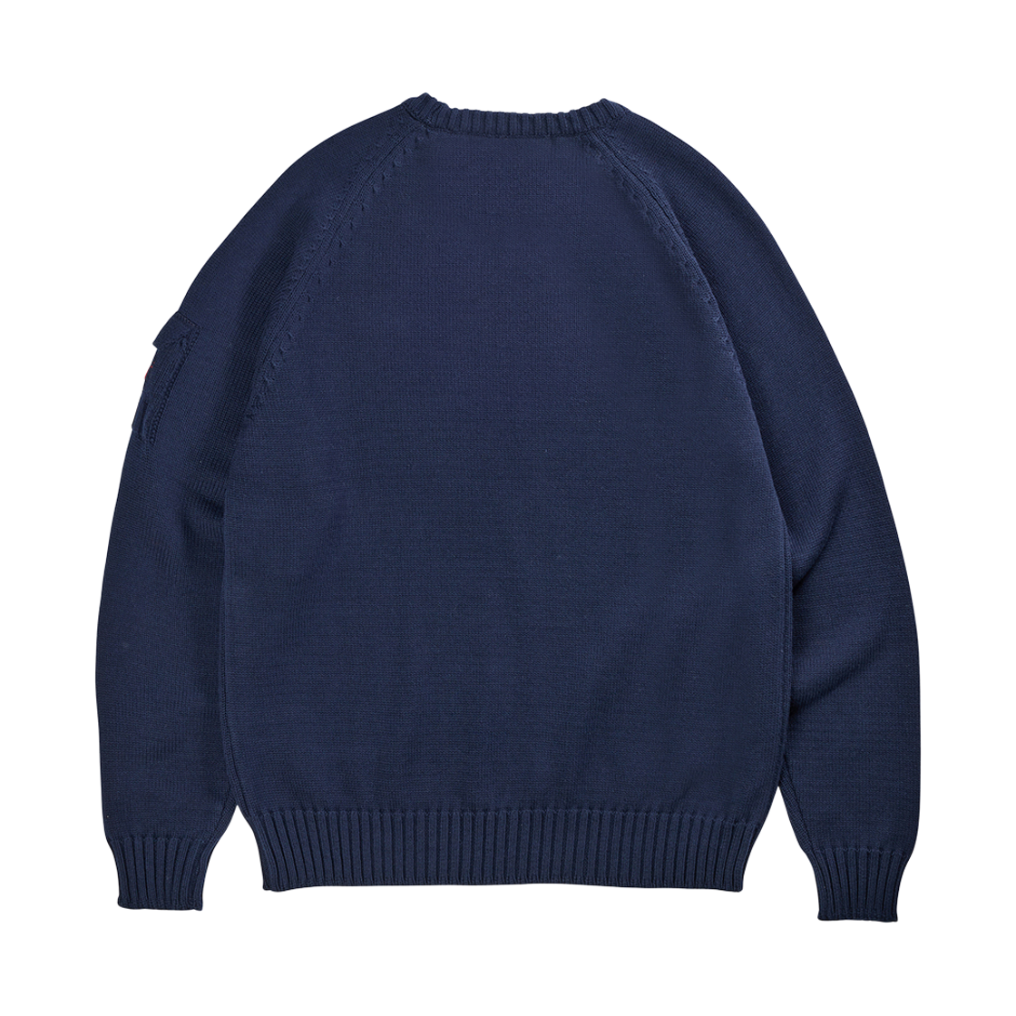 건지울른스 코튼 나그랑 포켓 스웨터 네이비(Guernsey Woollens Cotton Raglan Pocket Sweater Navy) - 2