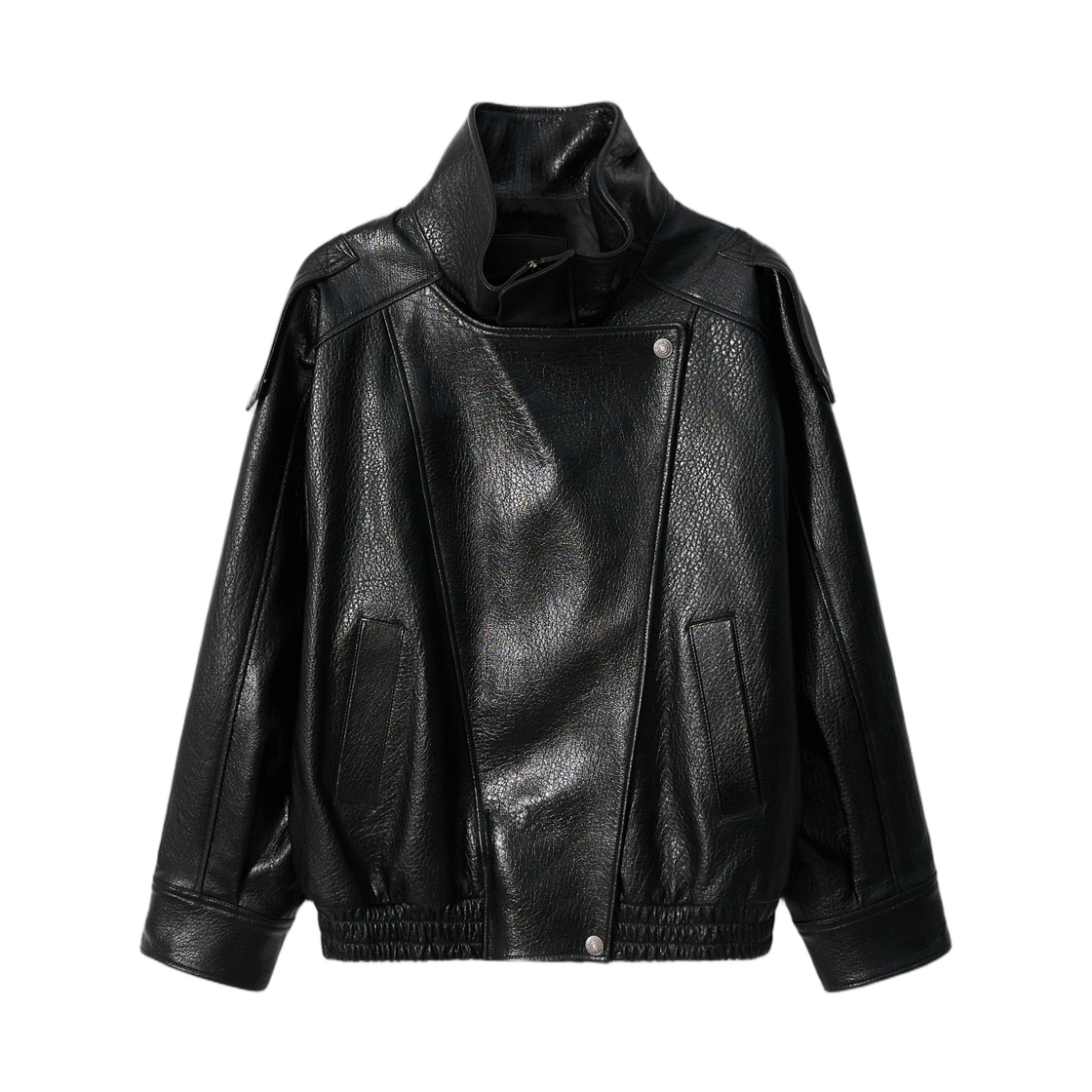 - (W) Aviemuah Lambskin Wrap Jumper Black