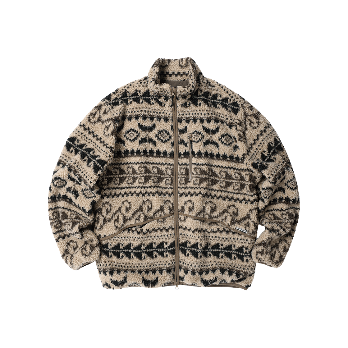 VH2GFUB966ABE Thevinylhouse Paisley Fleece Jacket Beige