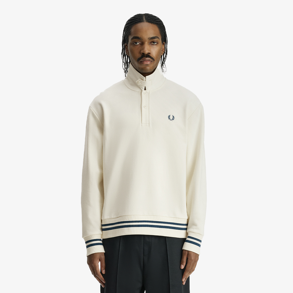 프레드페리 릴렉스드 볼드 팁드 칼라드 스웻셔츠 에크루(Fred Perry Relaxed Bold Tipped Collared Sweatshirt Ecru) - 3