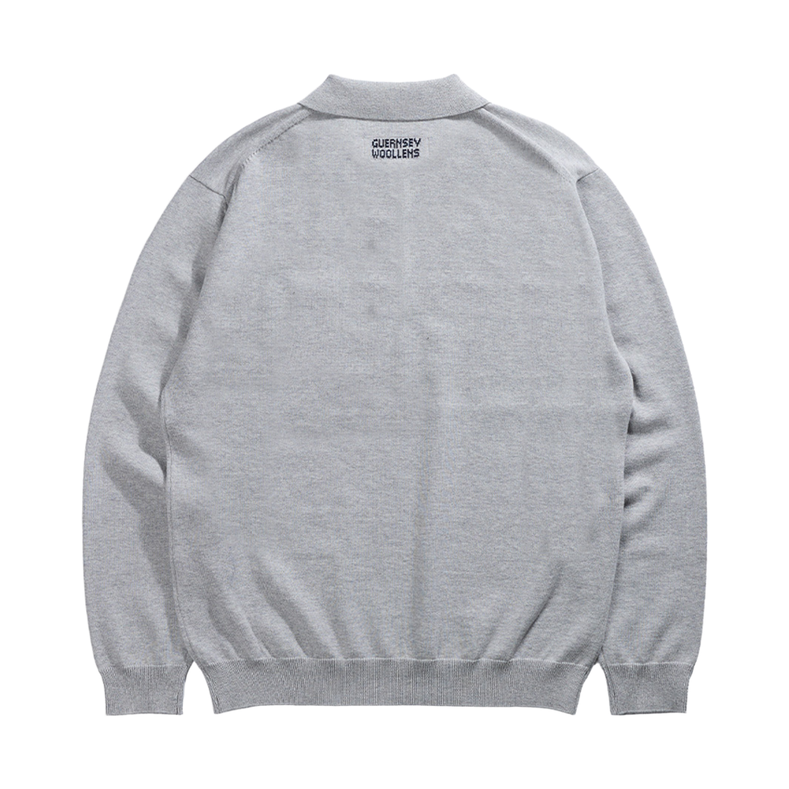 건지울른스 캐시미어 블렌드 포켓 카라 니트 멜란지 그레이(Guernsey Woollens Cashmere Blend Pocket Polo Knit Melange Grey) - 2