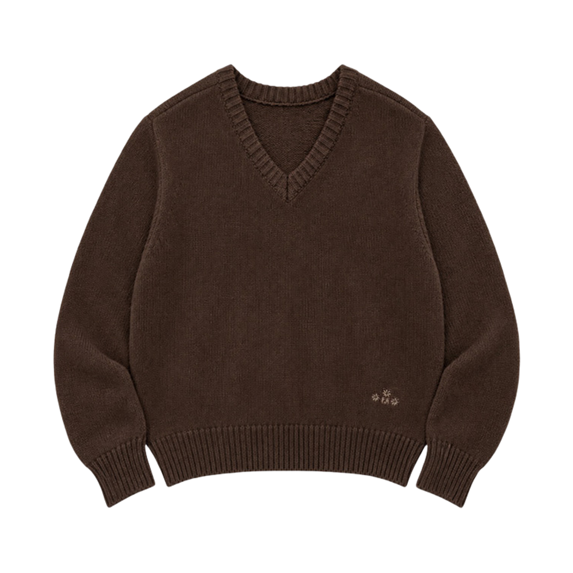 F263KN05 FRITUR Mori V-neck Knit Brown_F263KN05