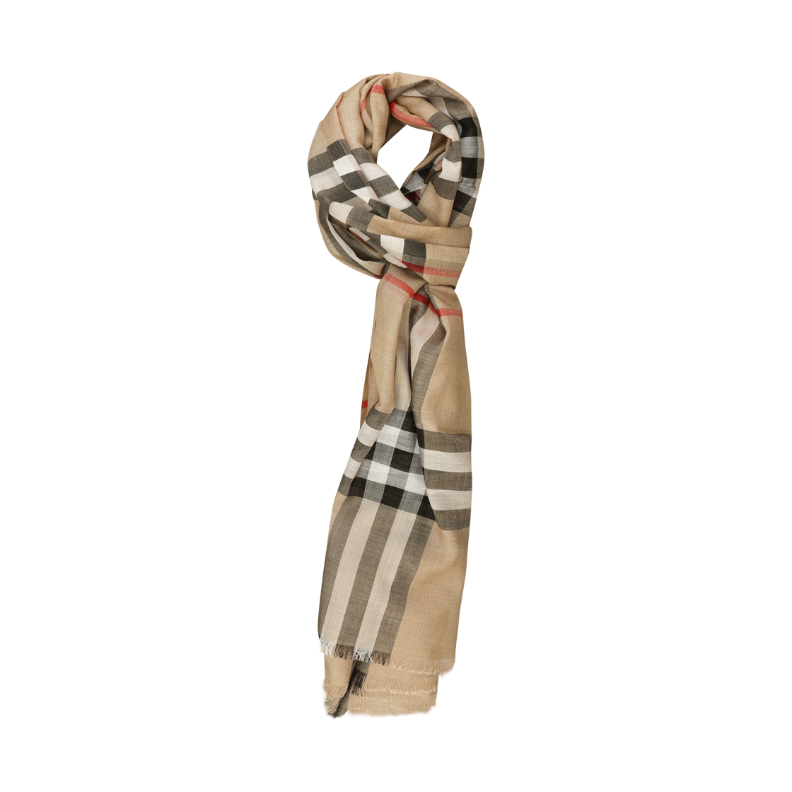 8078779 A7026 [15% 쿠폰] Burberry Check Wool Silk Muffler Beige