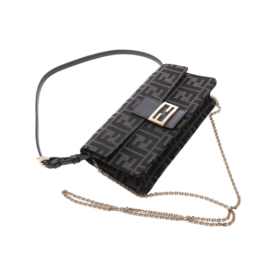 [15% 쿠폰] 펜디 FF 자카드 튜브 체인 월렛 브라운([15% 쿠폰] Fendi FF Jacquard Tube Chain Wallet Brown) - 5