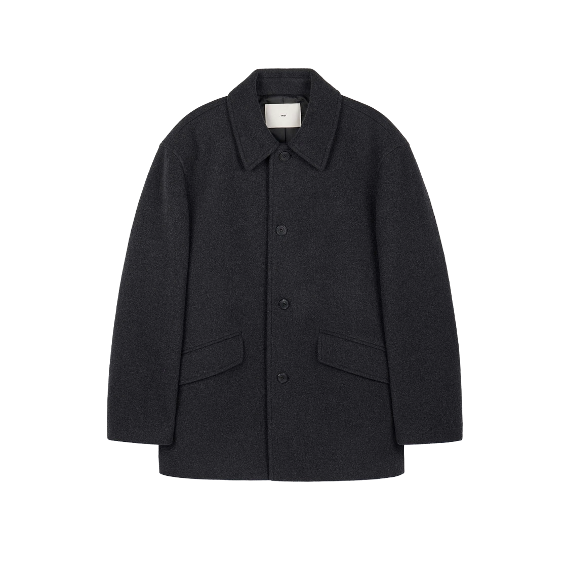 TNCO6F104CG TNGT Cashmere Blended Half Coat Dark Grey