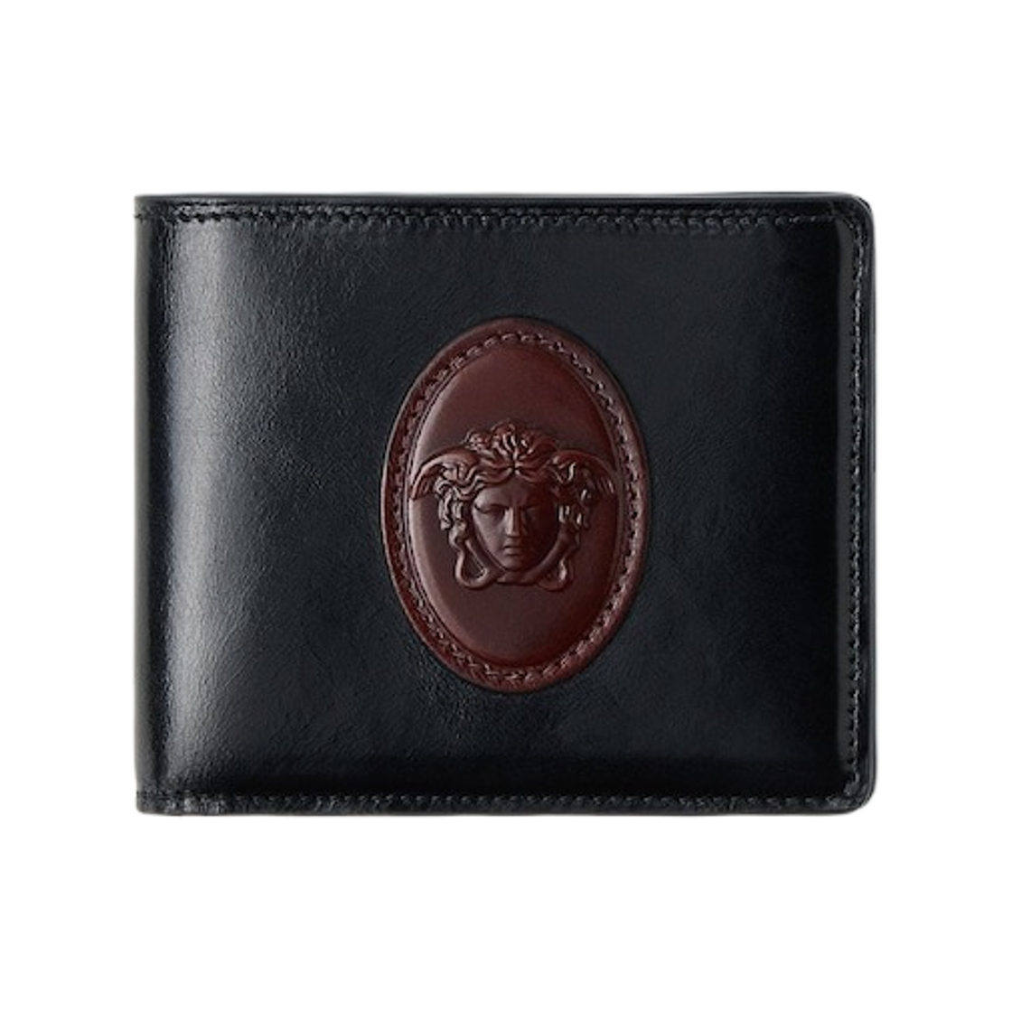 DPU2463-1A18566-2B0AJ Versace Roomy Leather Wallet Black Brown