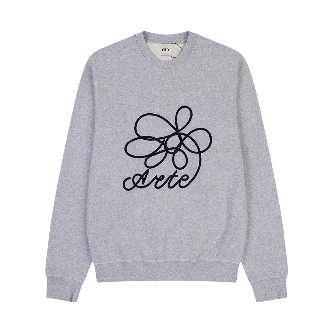 A14CMT0001GR PEER Arte Antwerp Flower Logo Crewneck Gray