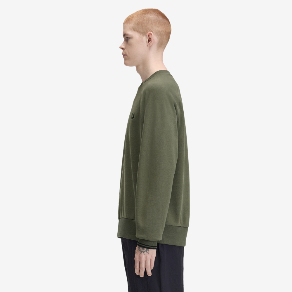 프레드페리 릴렉스드 팁드 크루넥 스웻셔츠 로렐리스그린(Fred Perry Relaxed Tipped Crewneck Sweatshirt Laurel Wreath Green) - 3