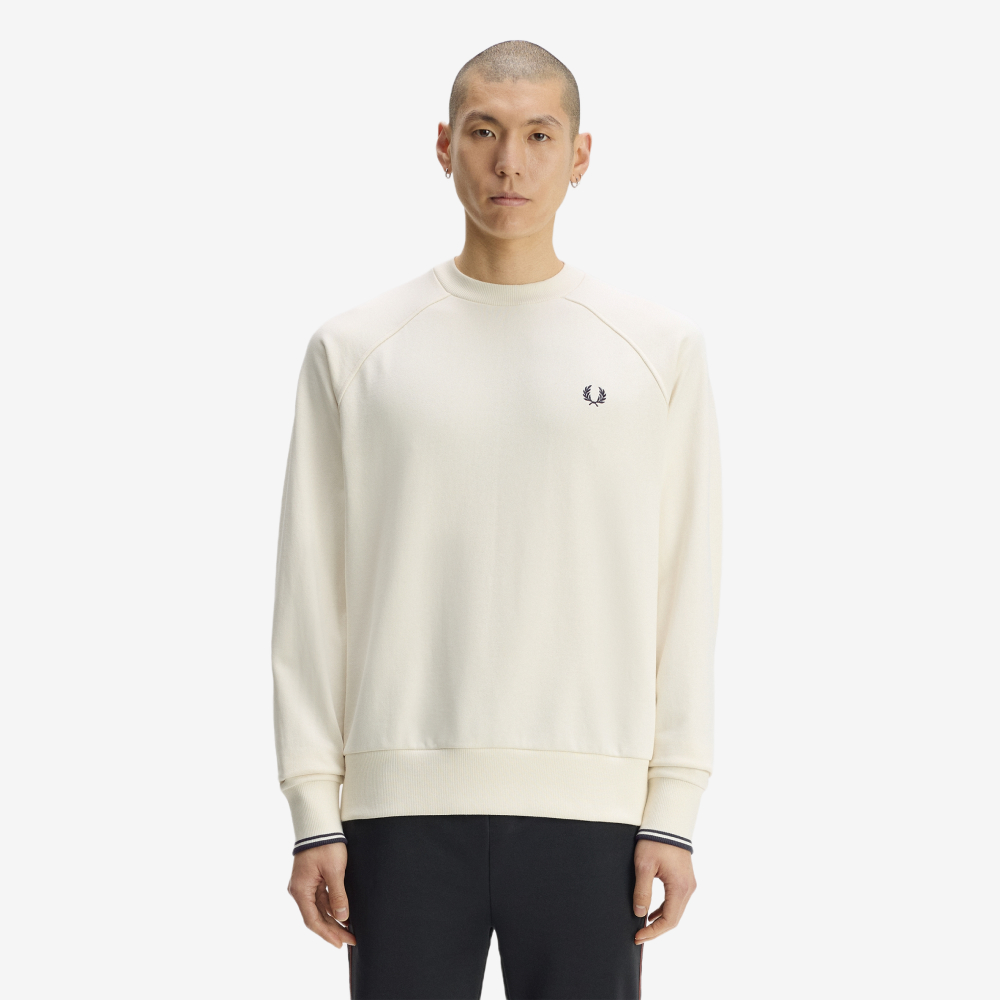 프레드페리 릴렉스드 팁드 크루넥 스웻셔츠 에크루(Fred Perry Relaxed Tipped Crewneck Sweatshirt Ecru) - 3