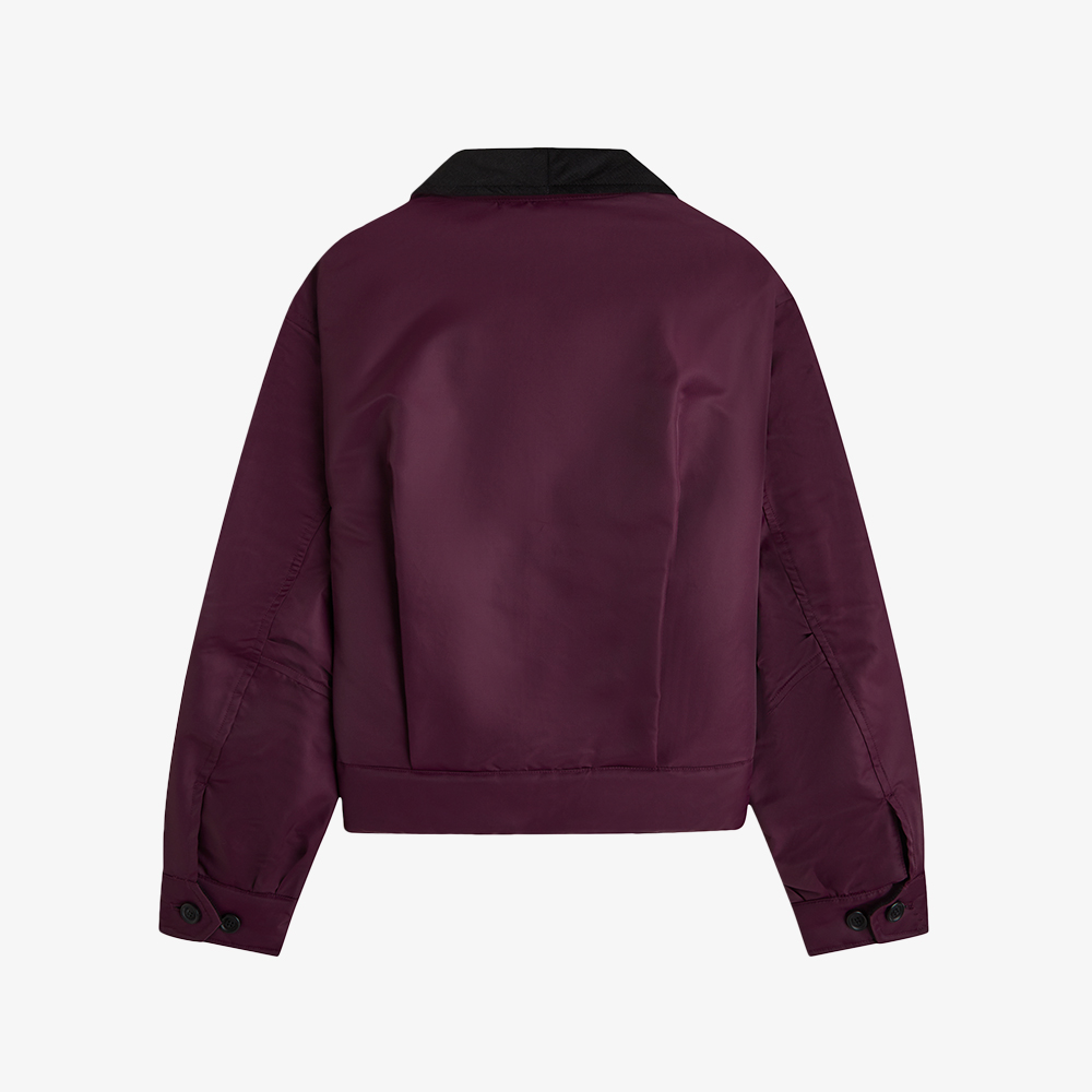 프레드페리 우먼즈 오버사이즈드 패디드 카반 재킷 플럼(Fred Perry Oversized Padded Caban Jacket Plum) - 2