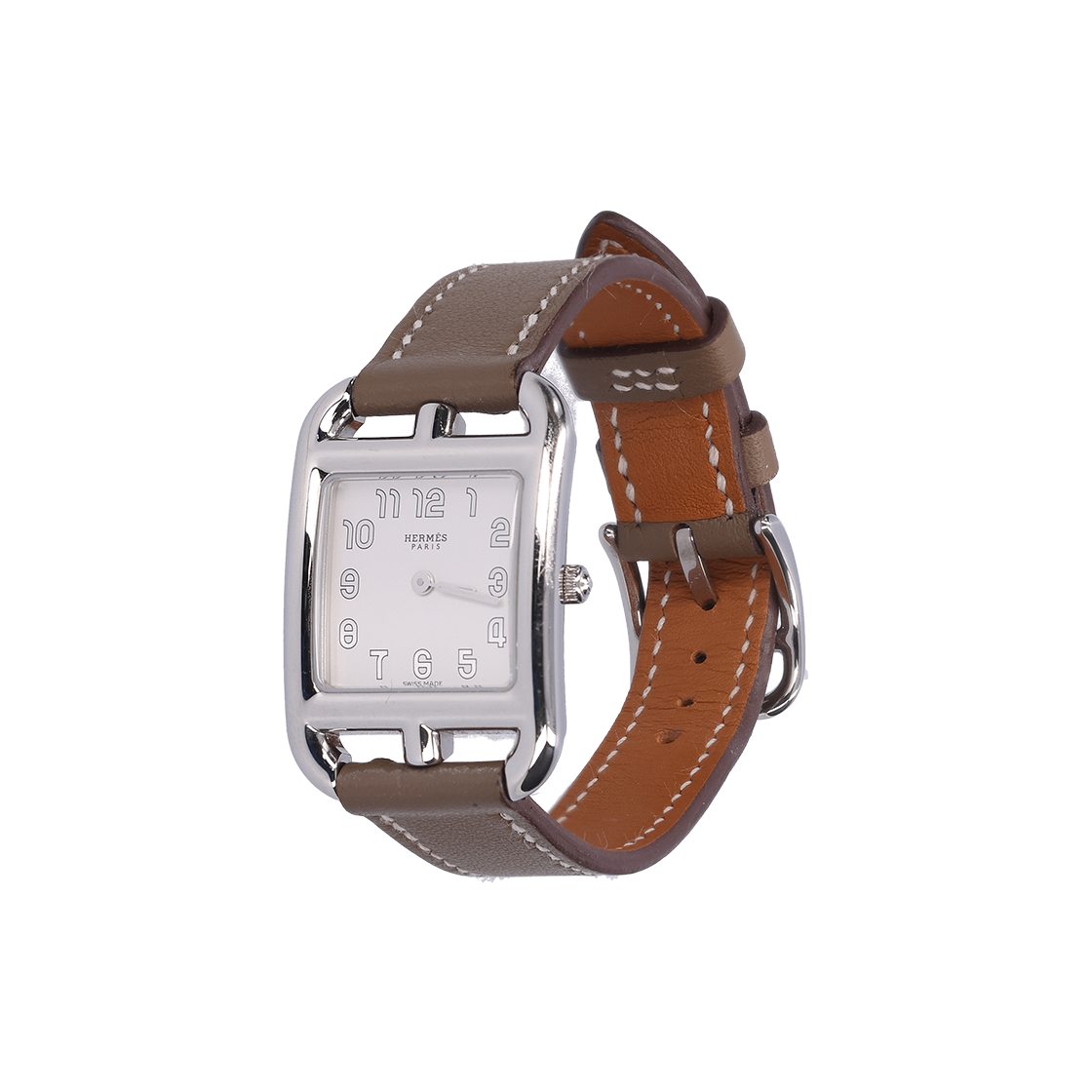 ITIL339UAOG5 Hermes Cape Cod Watch Small Swift Calfskin Etoupe Strap & Steel